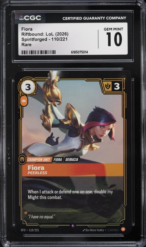 2026 Riftbound League Of Legends LoL Spiritforged Fiora #110 CGC 10 GEM MINT
