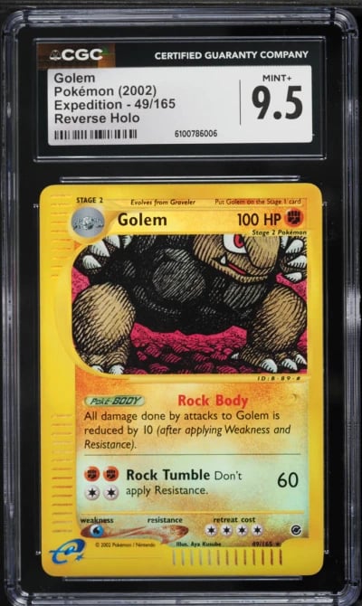 2002 Pokemon Expedition Reverse Holo Golem #49 CGC 9.5 MINT+
