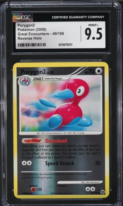 2008 Pokemon Diamond & Pearl Great Encounters Reverse Holo Porygon2 #49 CGC 9.5