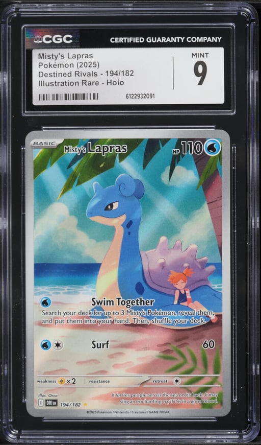 2025 Pokemon Scarlet & Violet Destined Rivals IR Misty's Lapras #194 CGC 9 MINT