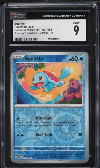 2023 Pokemon Scarlet & Violet 151 Costco Exclusive Squirtle #7 CGC 9 MINT