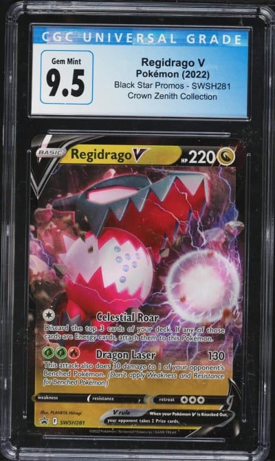 2022 Pokemon Sword & Shield Promo Crown Zenith Collection Regidrago V #SWSH281 CGC 9.5 GEM MINT