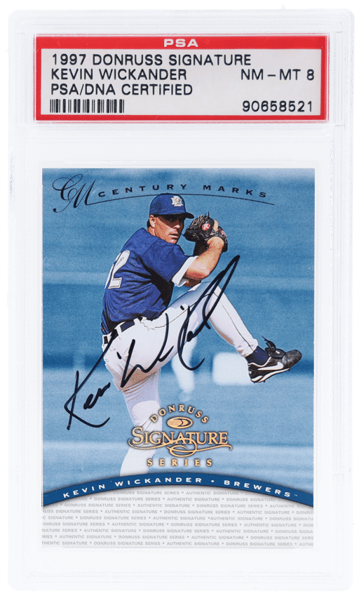 1997 Donruss Signature Series Century Marks Kevin Wickander 94/100 PSA/DNA Auth