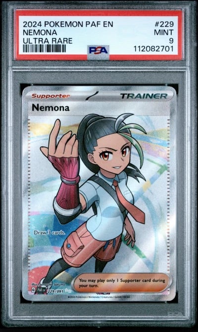 2024 POKEMON PAF EN-PALDEAN FATES ULTRA RARE #229 NEMONA PSA 9