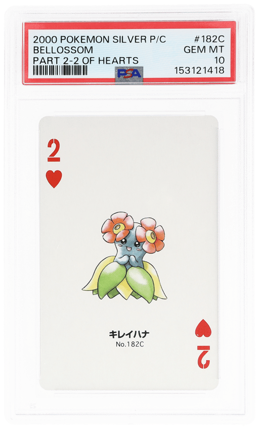 2000 Pokemon Silver Version Part 2 Playing Cards 2 of Hearts Bellossom #182C PSA 10