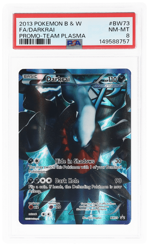 2013 Pokemon Black and White Black Star Promo Team Plasma Box Darkrai #BW73 PSA 8