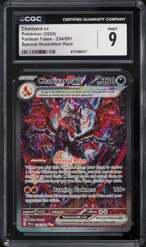 2024 Pokemon Scarlet & Violet Paldean Fates SIR Charizard ex #234 CGC 9 MINT