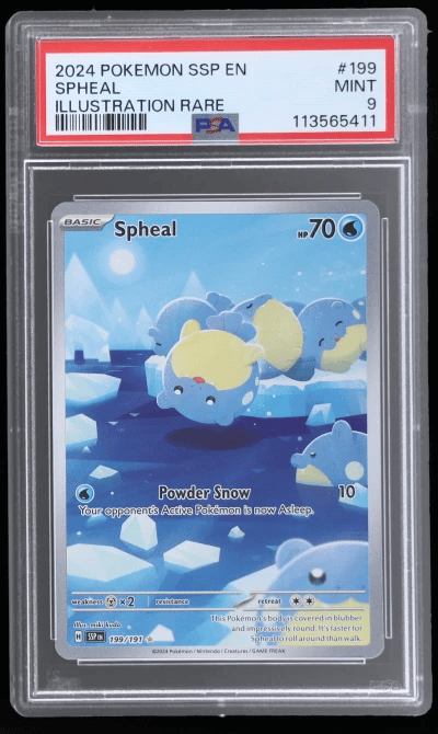 2024 Pokemon Surging Sparks Illustration Rare Spheal #199 PSA 9
