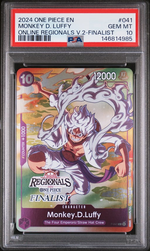 2024 ONE PIECE ONLINE REGIONALS PACK 2024 VOL.2 041 MONKEY D. LUFFY FINALIST PSA 10