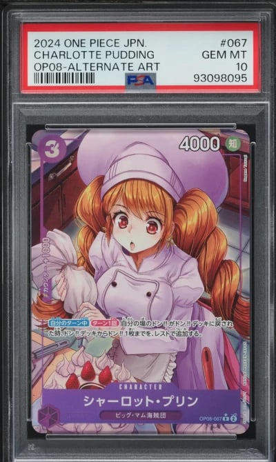 2024 One Piece Japanese Two Legends Alt Art Charlotte Pudding #067 PSA 10 GEM