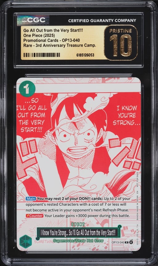 2025 One Piece 3rd Treasure Manga Alt Art Go All Out From The Very Start!!! CGC 10 PRISTINE