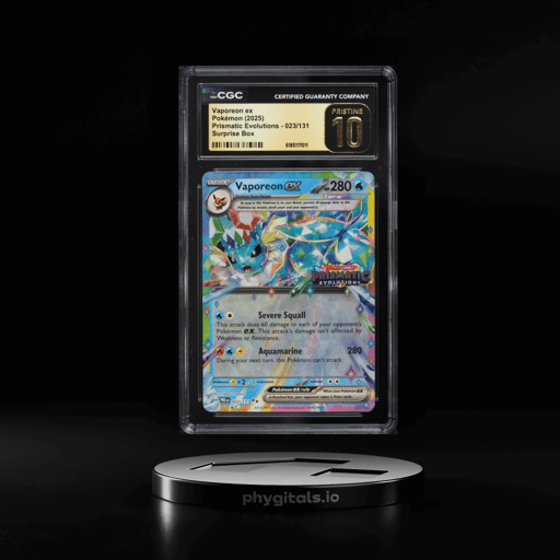 2025 Pokemon Scarlet & Violet Prismatic Evolutions Surprise Box Holo Vaporeon EX #23 CGC 10