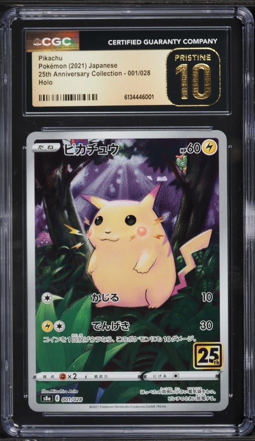 2021 Pokemon Japanese Sword & Shield 25th Anniversary Full Art Pikachu #1 CGC 10 PRISTINE