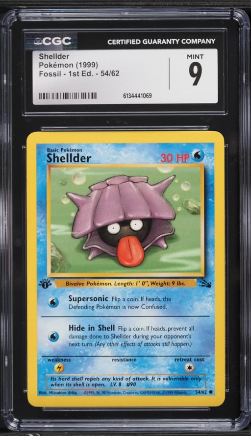 1999 Pokemon Fossil 1st Edition Shellder #54 CGC 9 MINT