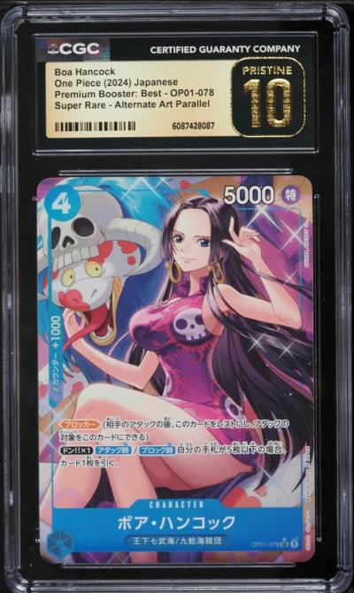 2024 One Piece Japanese Premium Best Alt Art Boa Hancock #OP01-078 CGC 10 PRISTINE