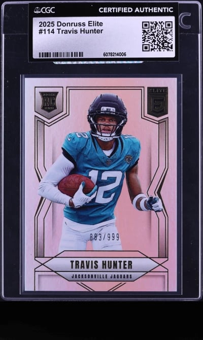 2025 Donruss Elite Travis Hunter ROOKIE /999 #114 CGC AUTH