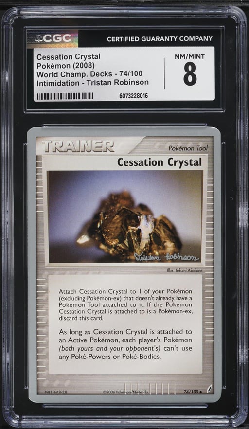 2008 Pokemon World Champ Intimidation Tristan Robinson Cessation Crystal CGC 8