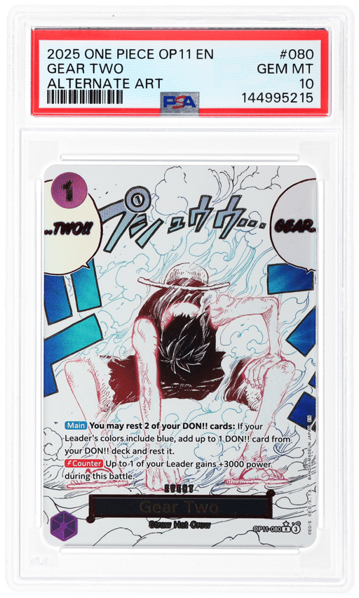 2025 One Piece A Fist of Divine Speed Alternate Art Gear Two #OP11080 PSA 10