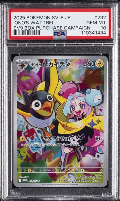 2025 POKEMON JAPANESE SV-P PROMO BATTLE PARTNERS BOX #232 IONO'S WATTREL PSA 10
