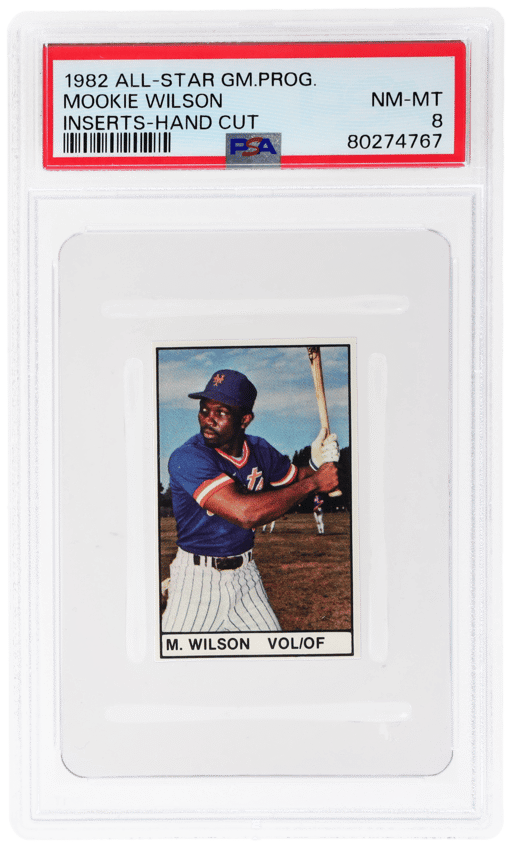 1982 All-Star Game Program Inserts Hand Cut Mookie Wilson PSA 8
