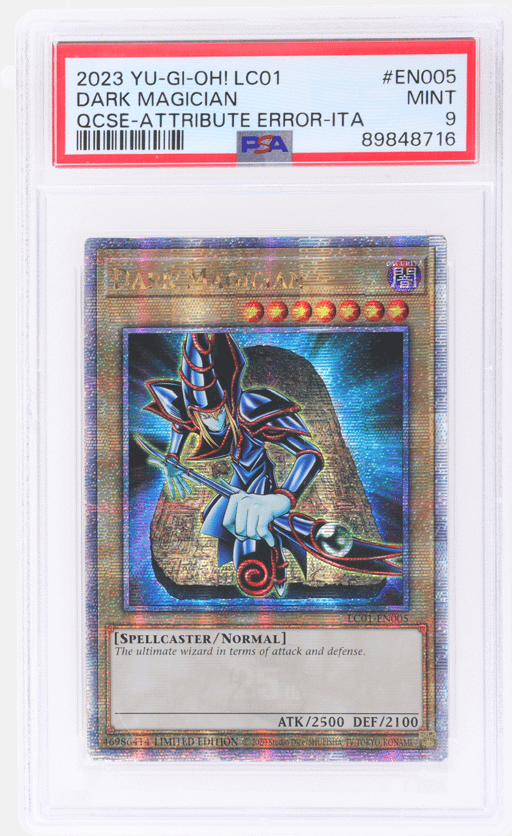 2023 Yu-Gi-Oh! Legendary Collection 25th Anniversary Quarter Century Rare Attribute Error Italian Dark Magician #EN005 PSA 9