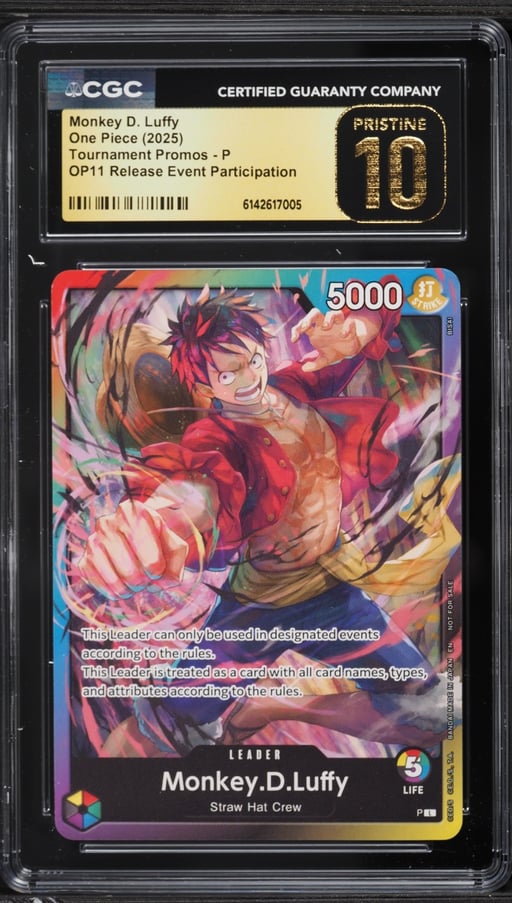 2025 One Piece Promo OP11 Release Event Participation Leader Monkey D. Luffy #P CGC 10 PRISTINE