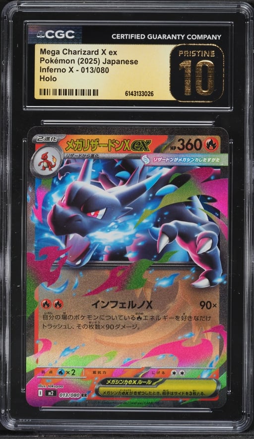 2025 Pokemon Japanese Mega Inferno X Holo Mega Charizard X Ex #13 CGC 10 PRISTINE
