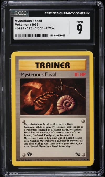 1999 Pokemon Fossil 1st Edition Mysterious Fossil #62 CGC 9 MINT