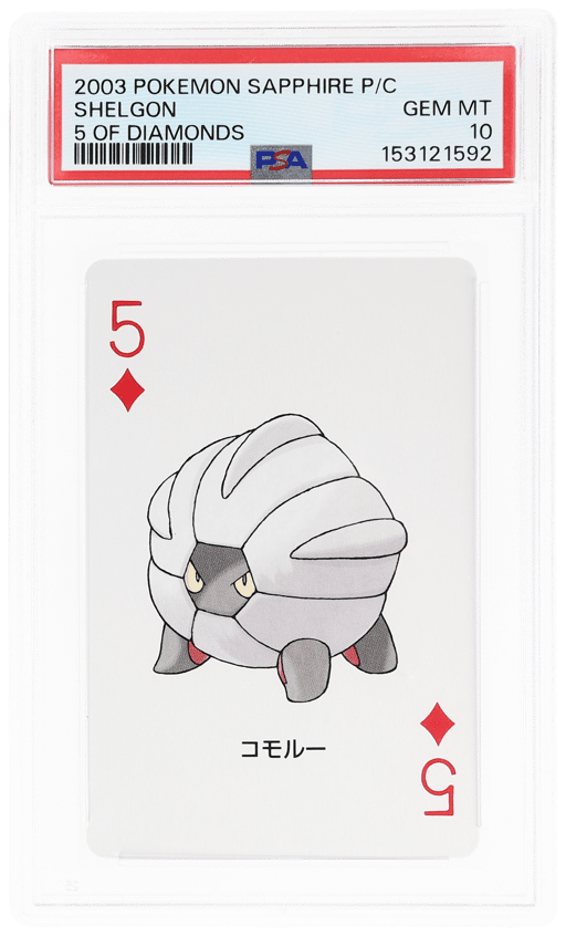 2003 Pokemon Sapphire Version Playing Cards 5 of Diamonds Shelgon PSA 10