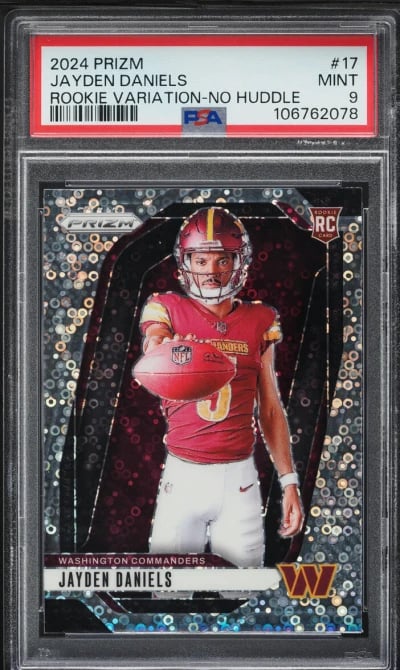 2024 Panini Prizm Variation No Huddle Jayden Daniels ROOKIE #17 PSA 9 MINT