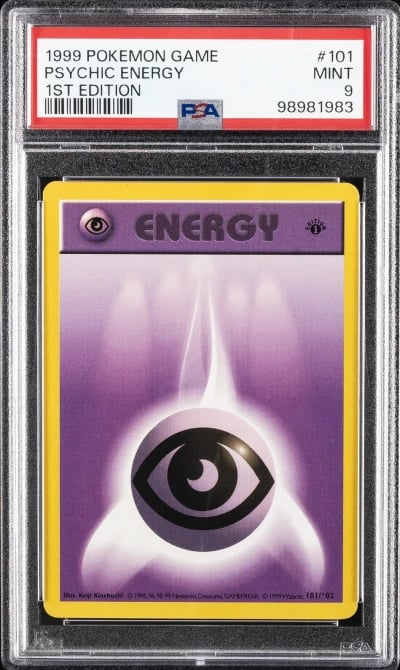 1999 POKEMON GAME 1ST ED #101 PSYCHIC ENERGY PSA 9