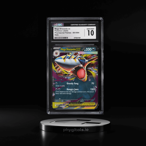 2025 Pokemon Mega Evolution Phantasmal Flames Holo Mega Sharpedo Ex #61 CGC 10 GEM MINT
