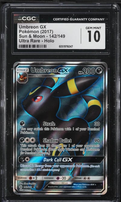 2017 Pokemon Sun & Moon Full Art Umbreon GX #142 CGC 10 GEM MINT