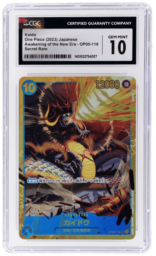 2023 One Piece Awakening of the New Era Japanese Secret Rare Alternate Art Kaido #OP05118 CGC 10
