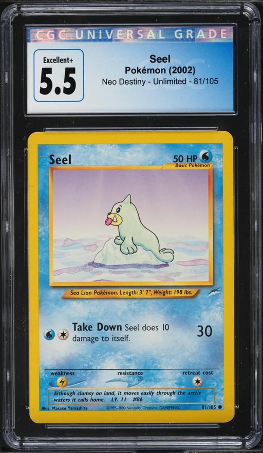 2002 Pokemon Neo Destiny Seel #81 CGC 5.5 EX+