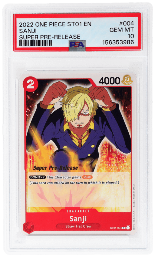 2022 One Piece Straw Hat Crew Super Prerelease Sanji #ST01-004 PSA 10