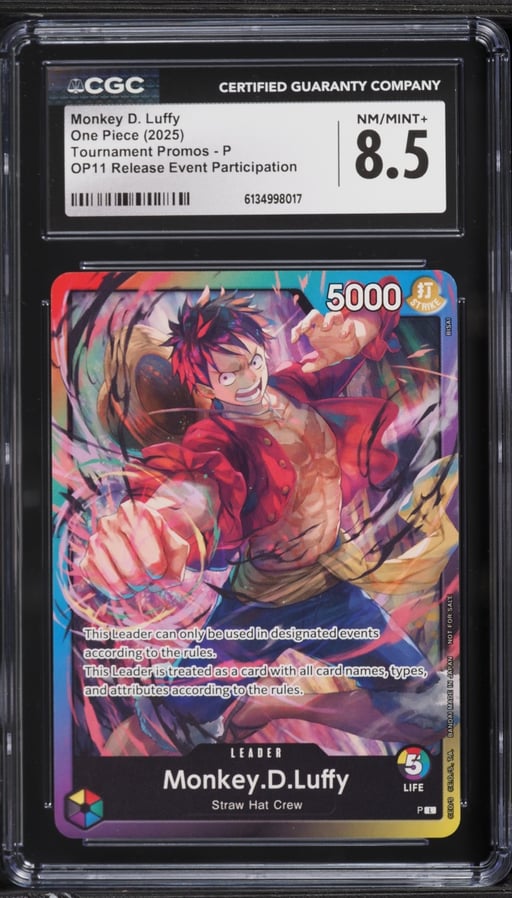 2025 One Piece Promo Tournament Release Event Participation Leader Monkey D. Luffy #P CGC 8.5