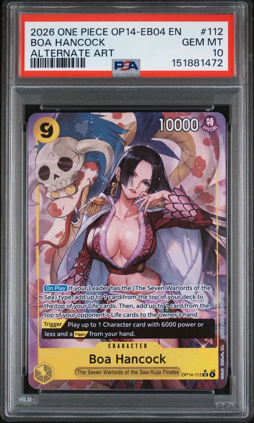 2026 ONE PIECE OP14-EB04-THE AZURE SEA'S SEVEN 112 BOA HANCOCK ALTERNATE ART PSA 10