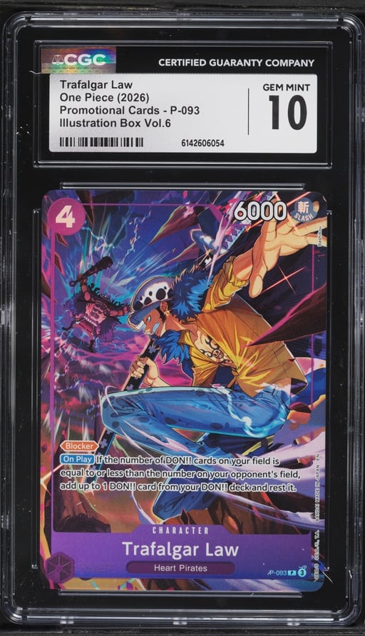 2026 One Piece Promo Illustration Box Volume 6 Alt Art Trafalgar Law #P-093 CGC 10 GEM MINT