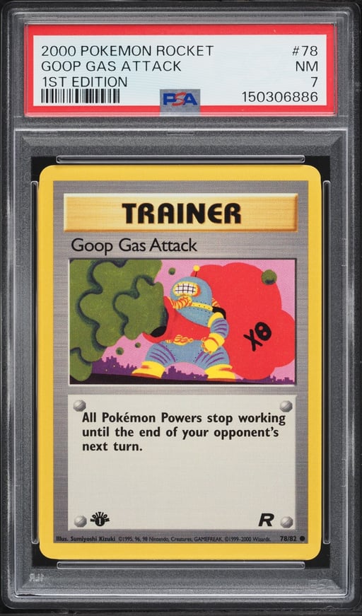 2000 Pokemon Team Rocket 1st Edition Goop Gas Attack #78 PSA 7 NRMT