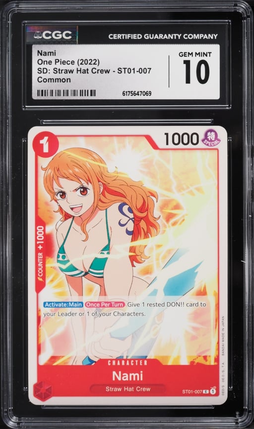2022 One Piece SD: Straw Hat Crew Nami #ST01-007 CGC 10 GEM MINT
