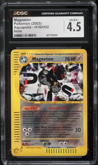 2003 Pokemon Aquapolis Holo Magneton #H16 CGC 4.5 VGEX+