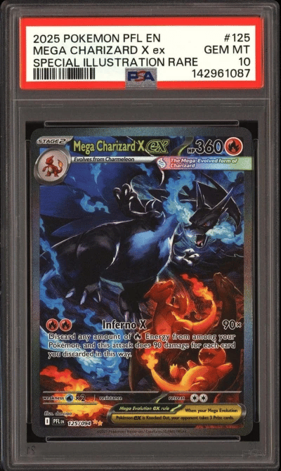 2025 Pokémon Mega Charizard X ex 125/094 SIR Phantasmal Flames PSA 10