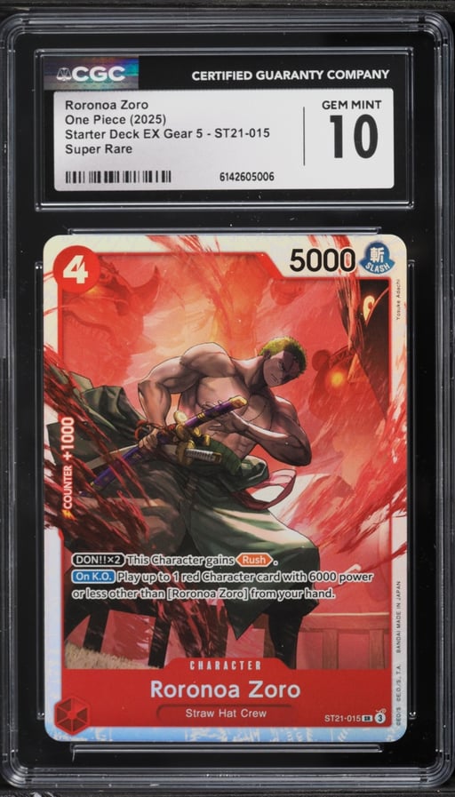 2025 One Piece Starter Deck EX Gear 5 SR Roronoa Zoro #ST21-015 CGC 10 GEM MINT