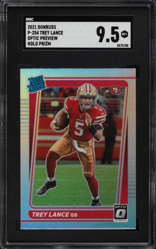 2021 Donruss Optic Preview Holo Trey Lance ROOKIE #P-254 SGC 9.5 MINT+