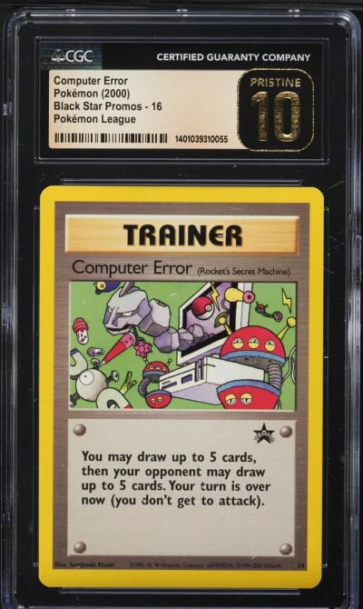 2000 Pokemon League Black Star Promo Computer Error #16 CGC 10 PRISTINE