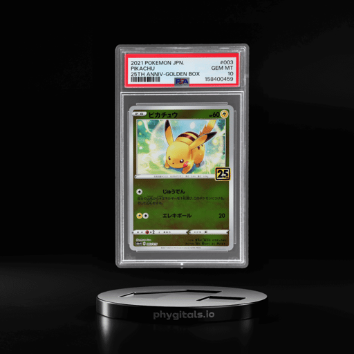 2021 Pokemon Sword and Shield 25th Anniversary Collection Promo Japanese Stamp 25th Anniversary Golden Box Pikachu #003 PSA 10