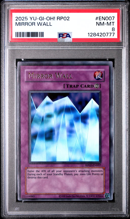 2025 YU-GI-OH! RP02-RETRO PACK 2 EN007 MIRROR WALL PSA 8