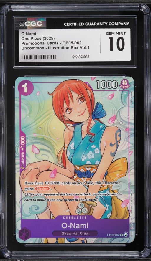 2025 One Piece Promo Illustration Box Volume 1 O-Nami #OP05-062 CGC 10 GEM MINT