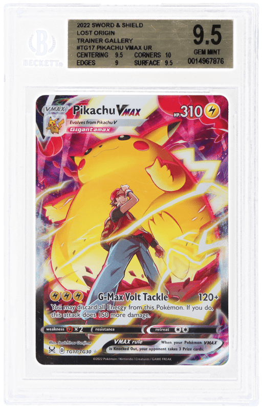 2022 Pokemon Sword and Shield Lost Origin Trainer Gallery Pikachu Vmax #TG17 BGS 9.5